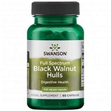 BLACK WALNUT (JUODASIS RIEŠUTMEDIS) 500MG 60 KAPS. (SWANSON, JAV)