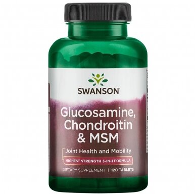 GLIUKOZAMINAS, CHONDROITINAS IR MSM 120 TAB. (SWANSON, JAV)