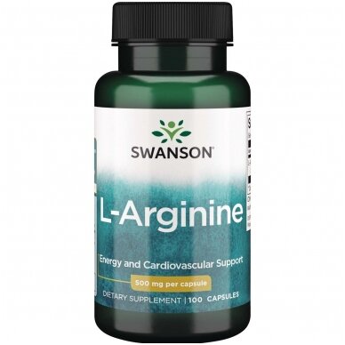 L-ARGININAS 500MG 100 KAPS. (SWANSON, JAV)