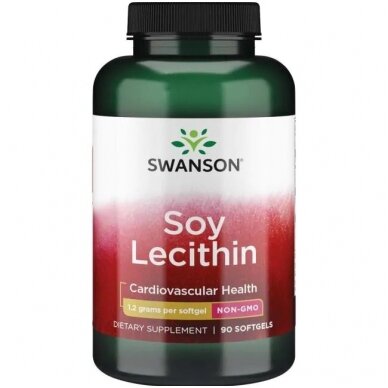 LECITINAS (BE GMO) 1200MG 90 KAPS. (SWANSON, JAV)