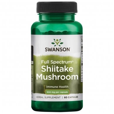 SHIITAKE 500 MG 60 KAPS. (SWANSON, JAV)