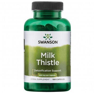 TIKRASIS MARGAINIS (MILK THISTLE) 500 MG 100 KAPS. (SWANSON, JAV)