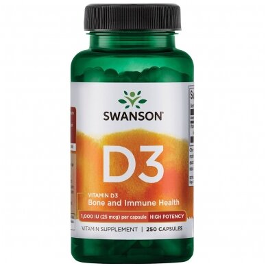 VITAMINAS D3 1000TV 250 KAPS. (SWANSON, JAV)