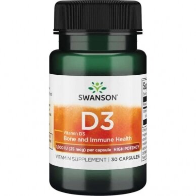 VITAMINAS D3 1000TV 30 KAPS. (SWANSON, JAV)