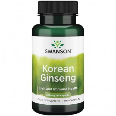 ŽENŠENIS (GINSENG) 500MG 100 KAPS. (SWANSON, JAV)